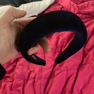 Blue  and black velvet headband